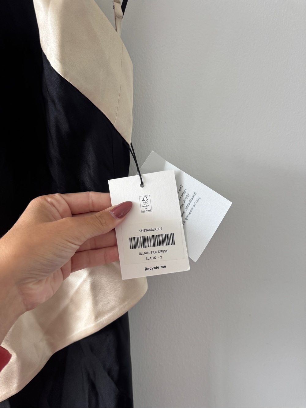 REFORMATION Jillian Silk Dress in Black - Picture 7 of 7